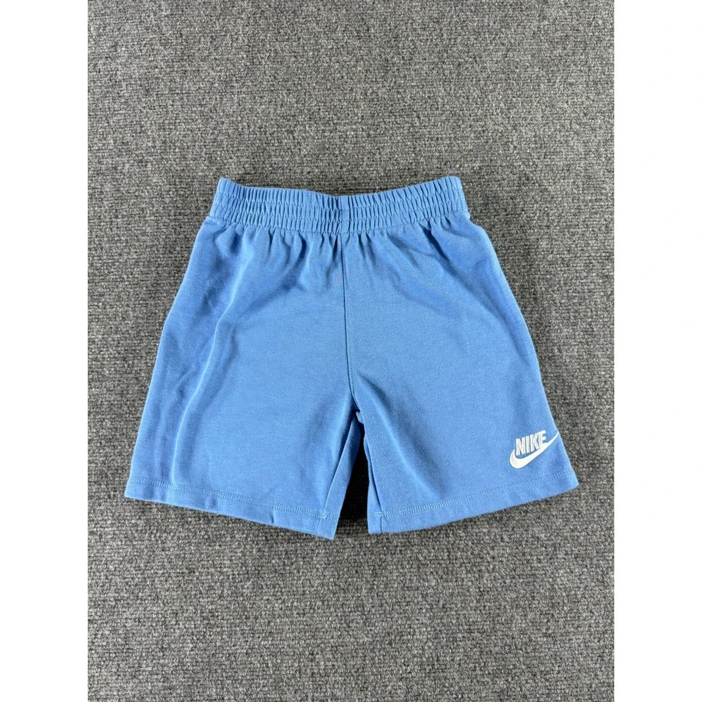 Nike Boys Light Blue Sportswear Jersey Shorts Size 7 6-7 YRS Logo Athletic